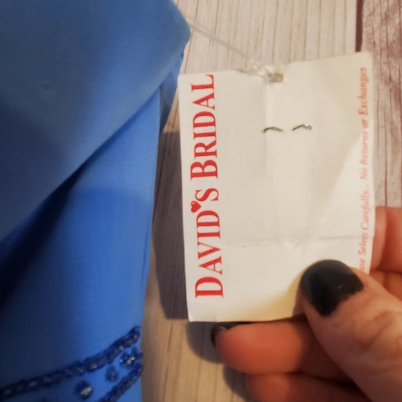 David Bridal. Sz18 NWT.  FLAWED GEM.  Blue. Brudesmaid. Cocktail. - Picture 4 of 12